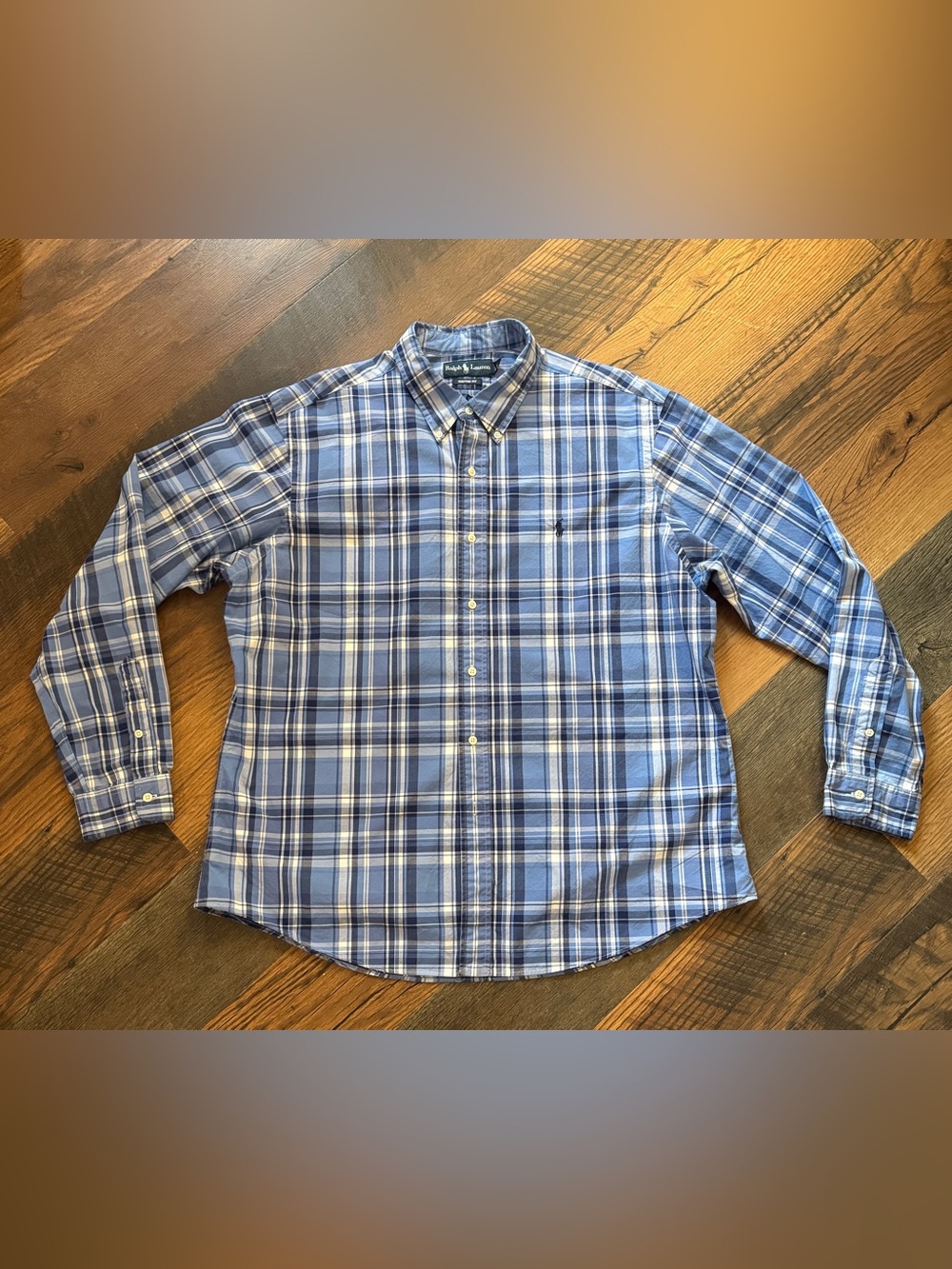 Ralph Lauren Polo Shirt Custom Fit Button Down Vintage Shirt Excellent - Picture 2 of 9